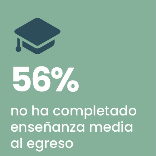 56% No ha completado la enseñanza media al regreso